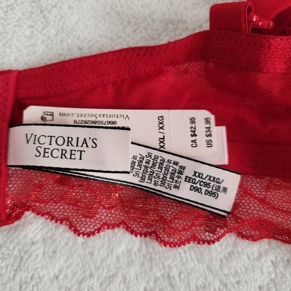 Victoria's Secret Posey Lace Curvy Bralette Size XXL Red - Picture 13 of 14